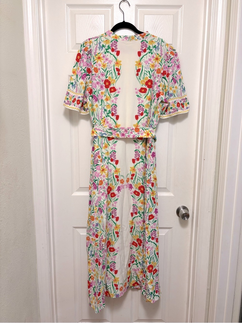 Boden Floral Midi Dress in Cream with Multicolor Print - Picture 12 of 14